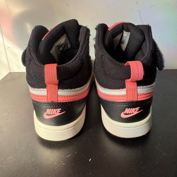 Nike Girls Court Borough Size 2Y Shoes Black White Pink Sneakers CD7783-005 - Picture 4 of 10